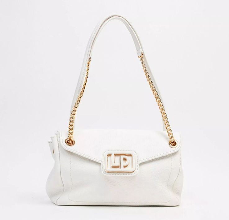 Bolsa De Ombro Com Aviamento – Branca & Dourada Lança Perfume